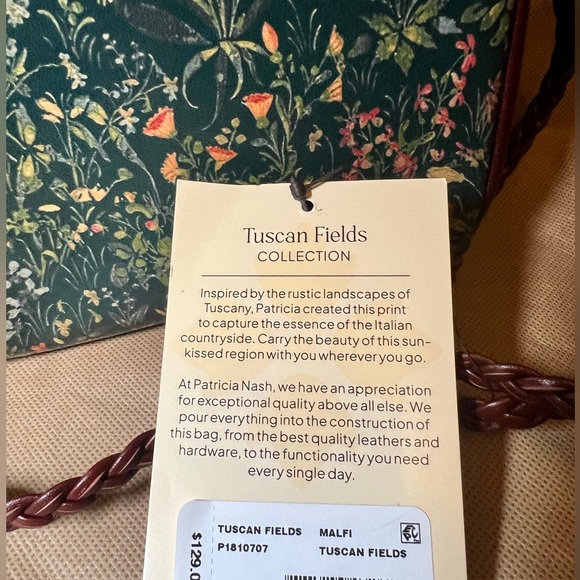 Patricia Nash Leather Malfi Tuscan Fields Crossbody with Braided Strap - Picture 6 of 6